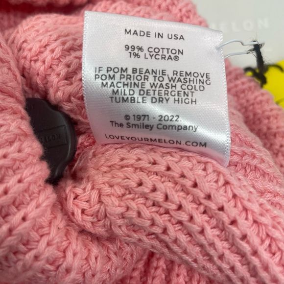 BNIP Love Your Melon Smiley Pom beanie toboggan - Picture 8 of 10